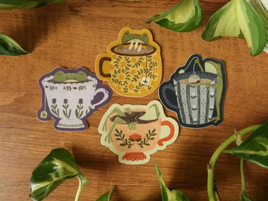Teacup Froggy Stickers