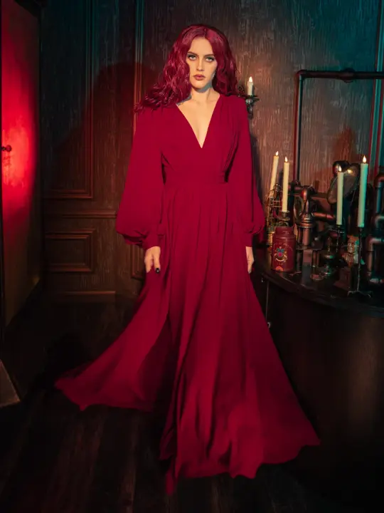 COMING BACK SOON - Belladonna Maxi Dress in Crimson Red