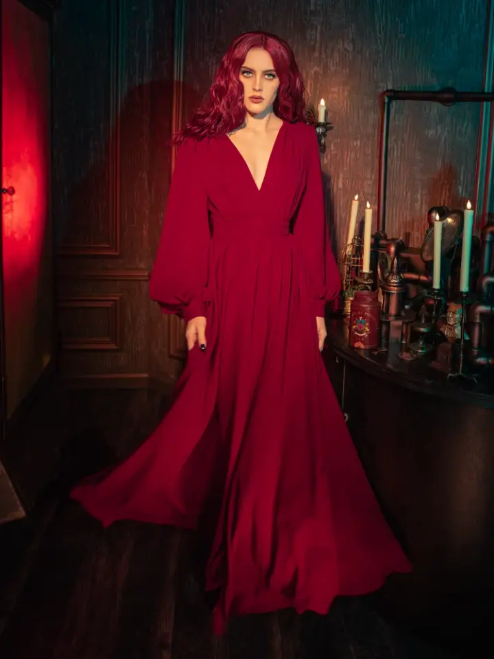 COMING BACK SOON - Belladonna Maxi Dress in Crimson Red