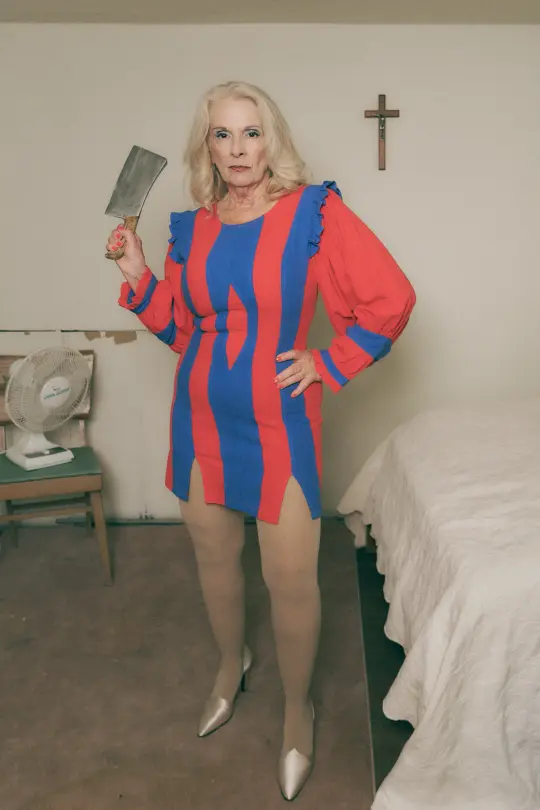 Bishop Sleeve Mini Dress Red/Blue