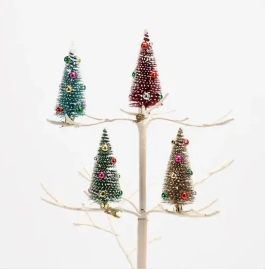 One hundred 80 degrees clip on bottle tree sisal Christmas trees set of 4