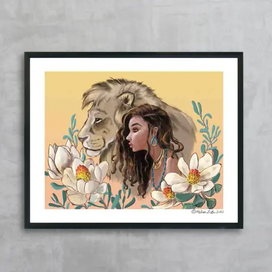 Girl and Lion Fine Art Print