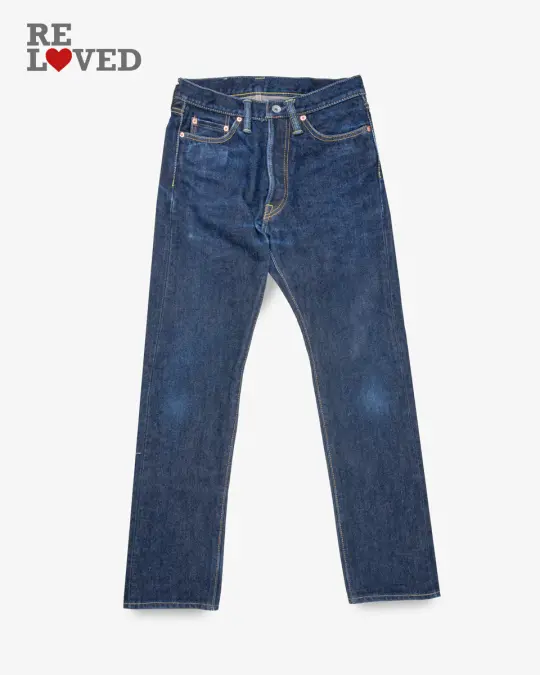 21oz Selvedge Denim Medium/High Rise Tapered Cut Jeans - Indigo (IH-888S-21) Tag 29, Hemmed to 30.5''