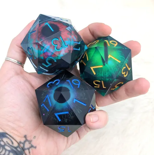 Extra Large D20 Liquid Core Moving Eye – 2" Giant DnD Die