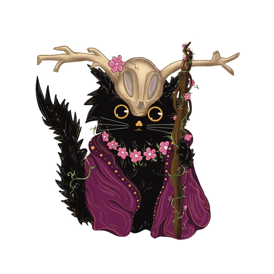 Druid Cat Vinyl Sticker