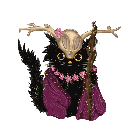 Druid Cat Vinyl Sticker