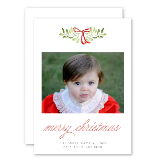 Red Bow Swag Holiday Card