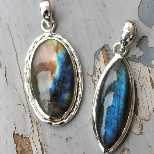 Aurora - Labradorite Pendants in Sterling Silver