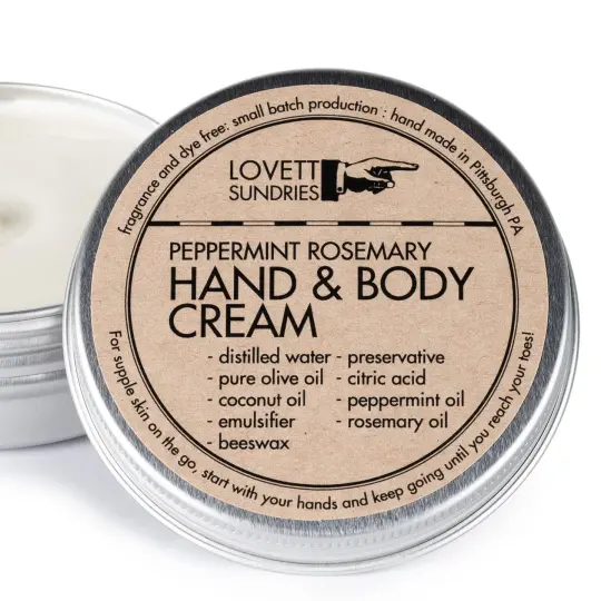 Lovett Sundries - Hand and Body Cream - Travel Size: Peppermint Rosemary