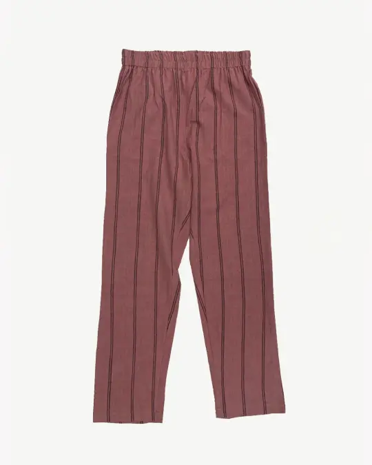 The Lounger Pants in Natural Dye Terracotta Stripe