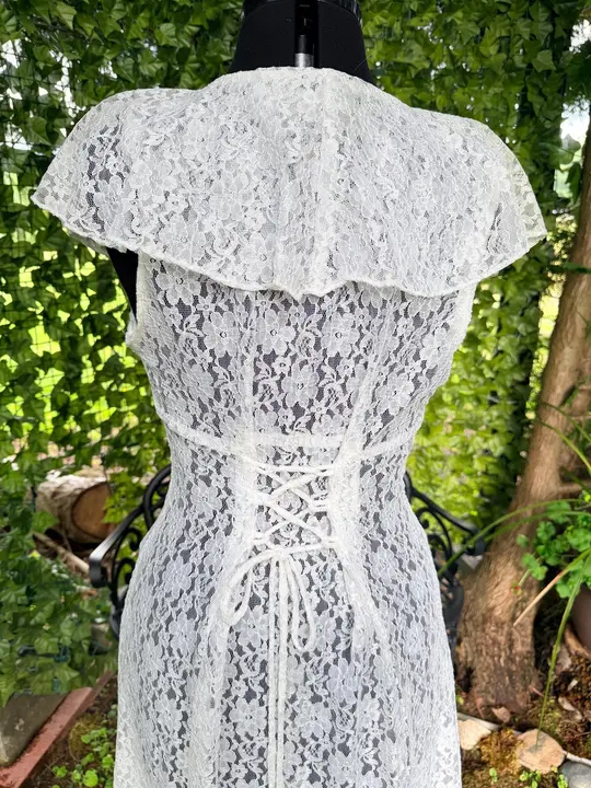 Enchanting White Lace Dress With Corset Back