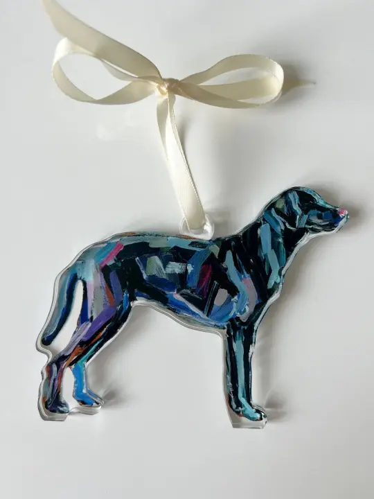 Black Labrador Acrylic Christmas Dog Ornament
