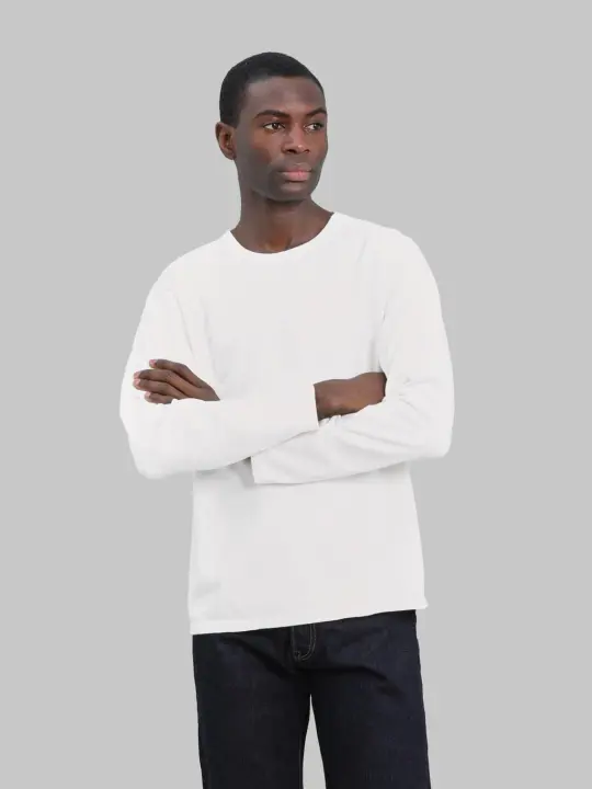 Studio D'Artisan 8186 Suvin Gold Long Sleeve T-Shirt White