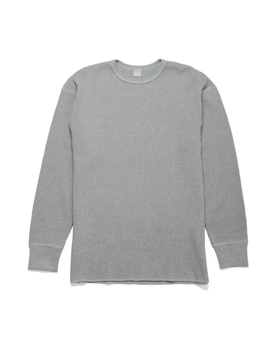 The Real McCoy's MC25103 Ball Park Waffle Thermal Shirt L/S Tee Medium Gray