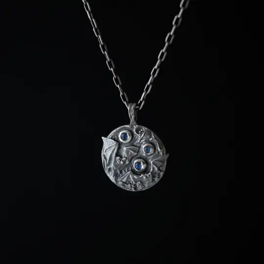 Night Garden Pendant - Moonstone Cabochon