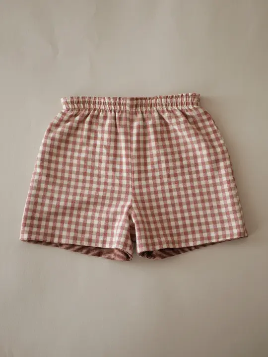 SHORT REVERSIBLE vichy / REVERSIBLE SHORT gingham
