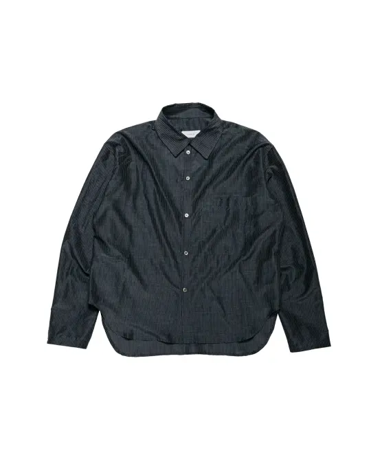 Lea Boberg SC-PP Shirt Japanese Wool/Silk Blend Black/White Stripe