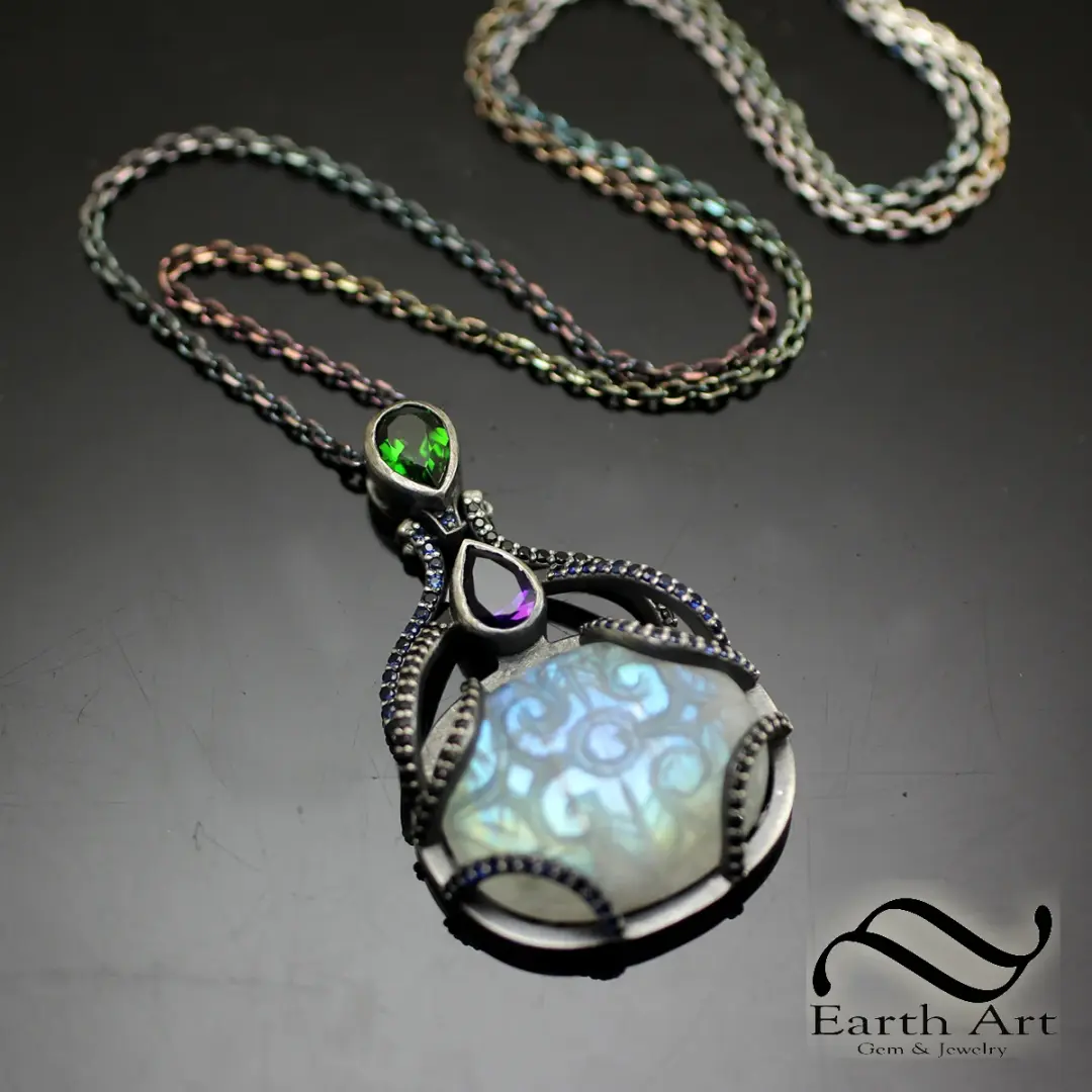 Dark Side of the Moon Pendant in sterling silver
