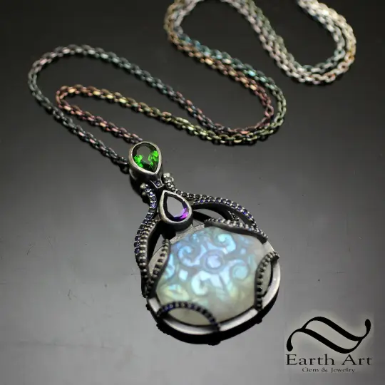 Dark Side of the Moon Pendant in sterling silver