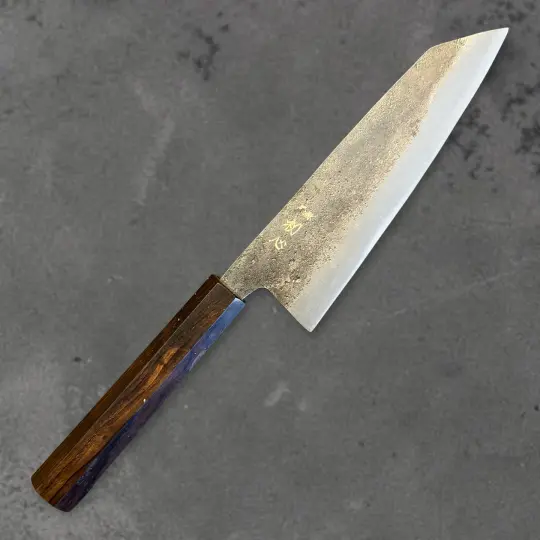 Hatsukokoro Kurogane Blue #2 Kurouchi Bunka 140mm – Ebony Handle
