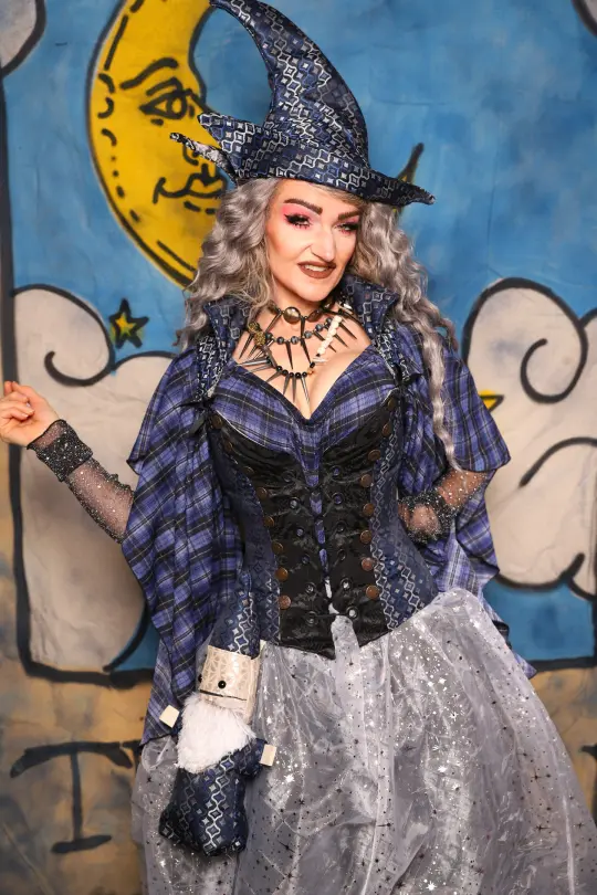 28. Petite Buccaneer Overbust in Blue Troubadour - The Sapphire Séance Collection