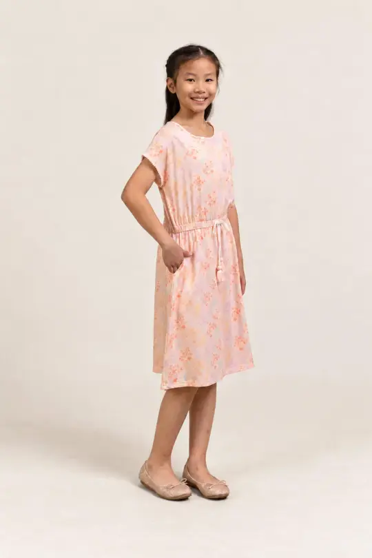 Hayley Dress - Pink Floral Bamboo
