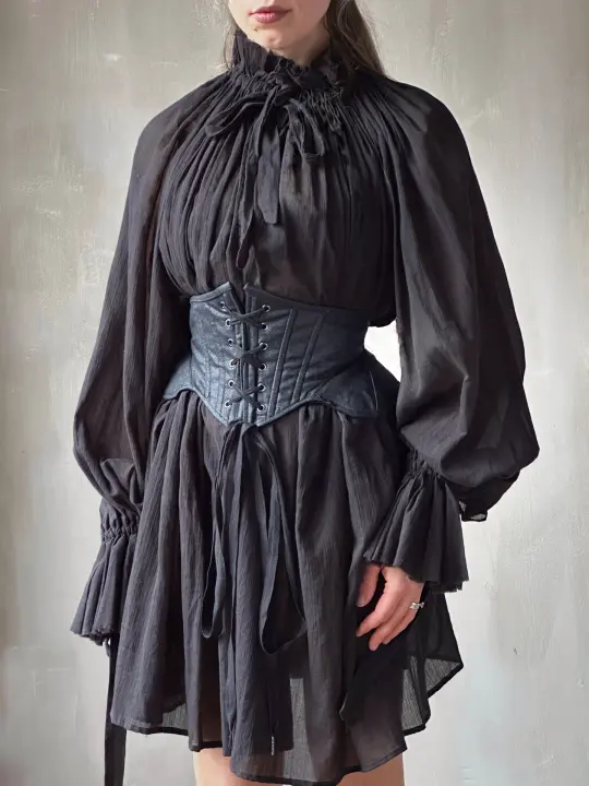 Severina Corset Belt in Black Waxed Canvas (Limited Edition)