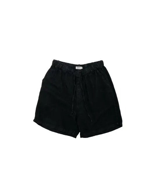 Bather Black Linen Leisure Short