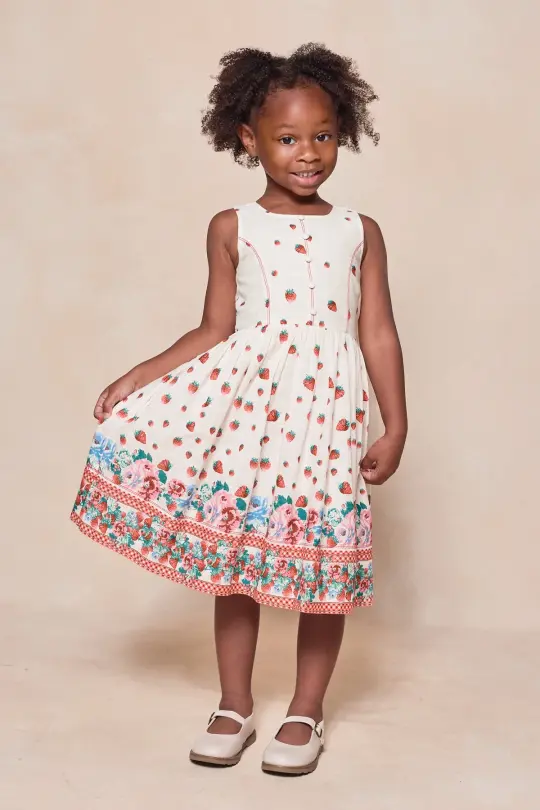 Mini Sadie Dress in Strawberry Vintage Tier