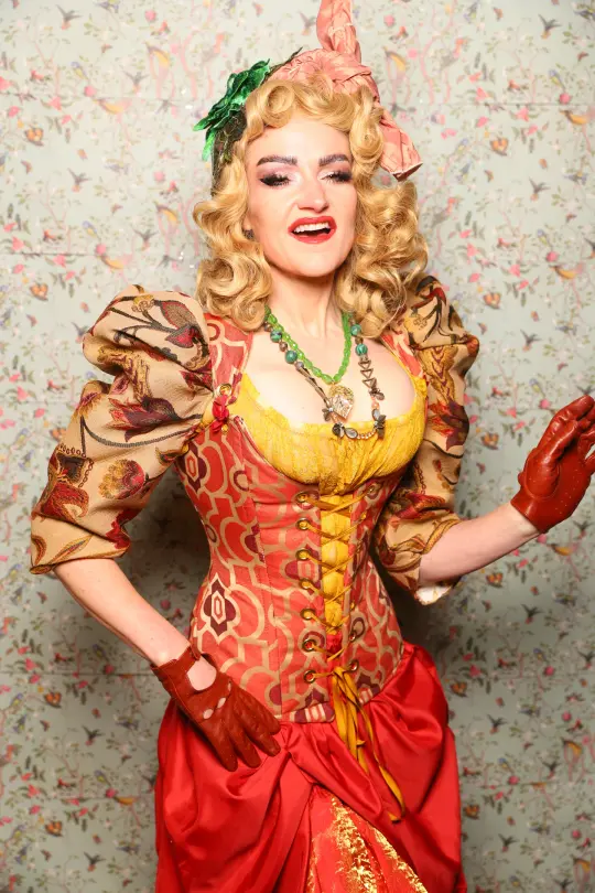 Marie Bodice Overbust in Persimmon Mosaic - March of the Ides Collection