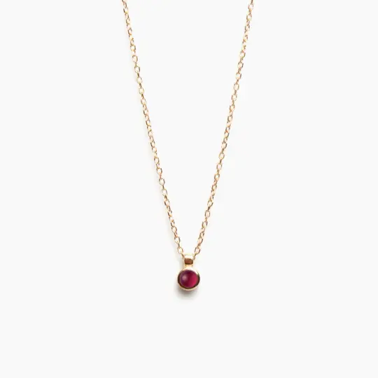 Ruby Bezel Necklace