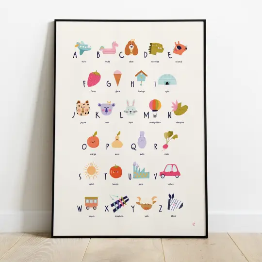 Affiche A3 alphabet kids