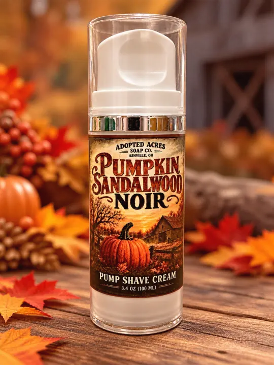 Pumpkin Sandalwood Noir Pump Shave Soap 3.4oz.
