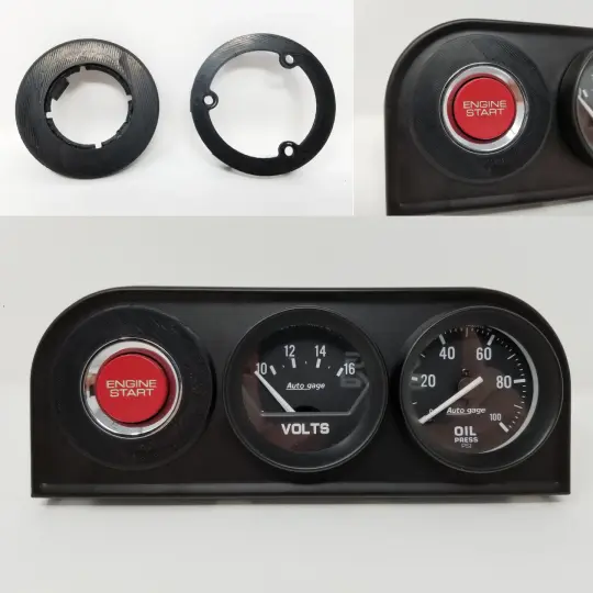 Universal 52mm Gauge Pod to S2000 Push Button Start Adapter (Civic CRX Integra RSX EP3 Fit etc)
