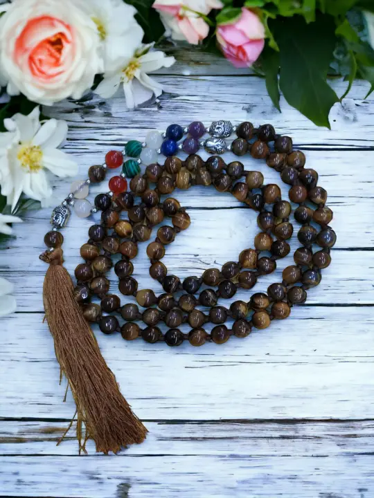 Tiger Eye Mala Beads 108 beads