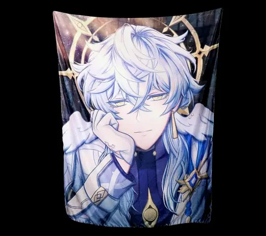 Sunday Honkai Star Rail Plush Blanket: Cozy Cafe Fanart (4’x5’)