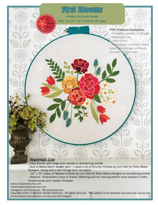First Blooms Punch Needle PDF pattern