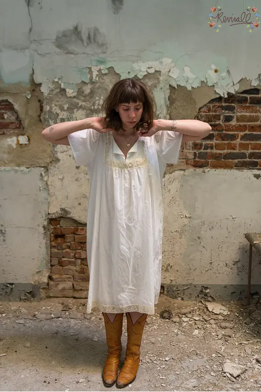 Cotton Victorian Nightie Dress-Large