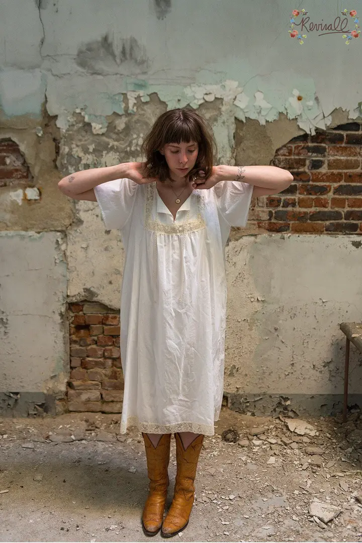 Cotton Victorian Nightie Dress-Large