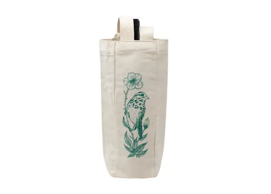 Bird and Floral Wine Tote