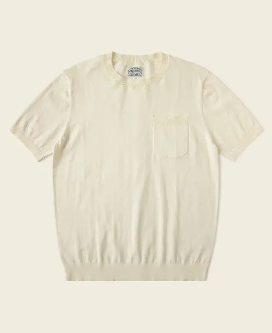 1950s Jersey Knit Short Sleeve Pocket T-Shirt - Apricot
