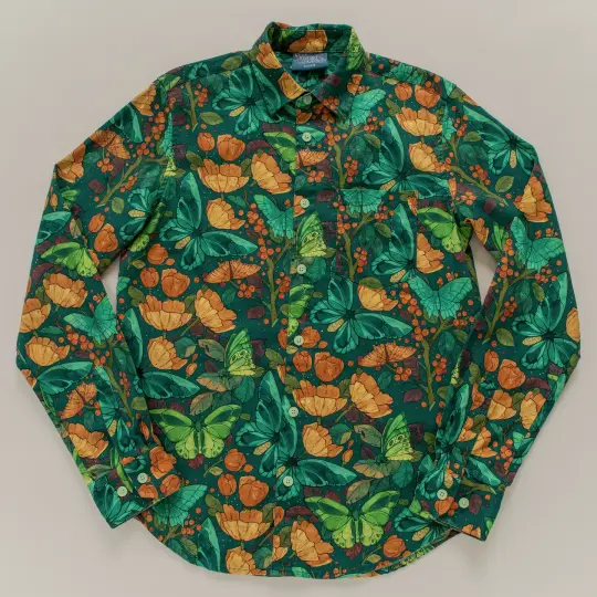 PREORDER [LONG SLEEVE BUTTON DOWN SHIRT] Emerald Dream