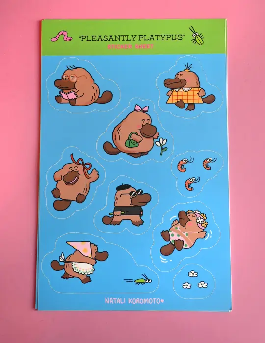 “Pleasantly Platypus” Sticker sheet