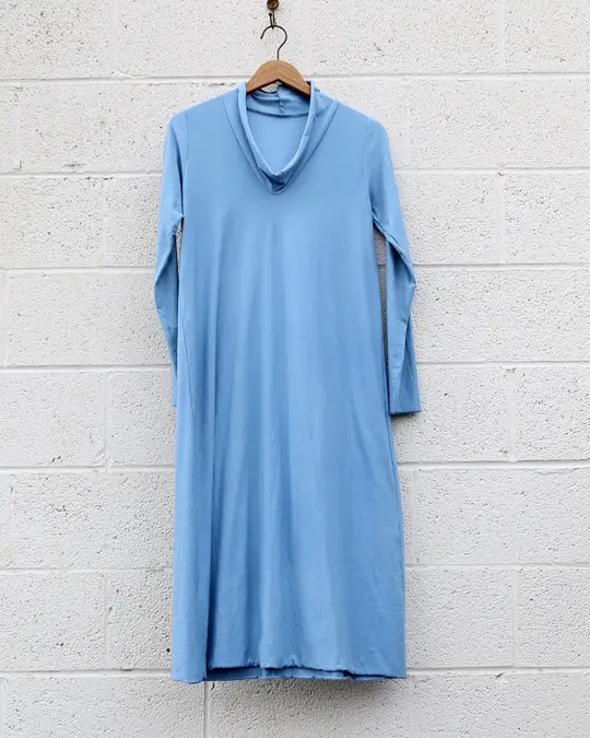 Sale -  Hampi Ojai Below Knee Dress / Stretch Cotton / S /  Sky (285)