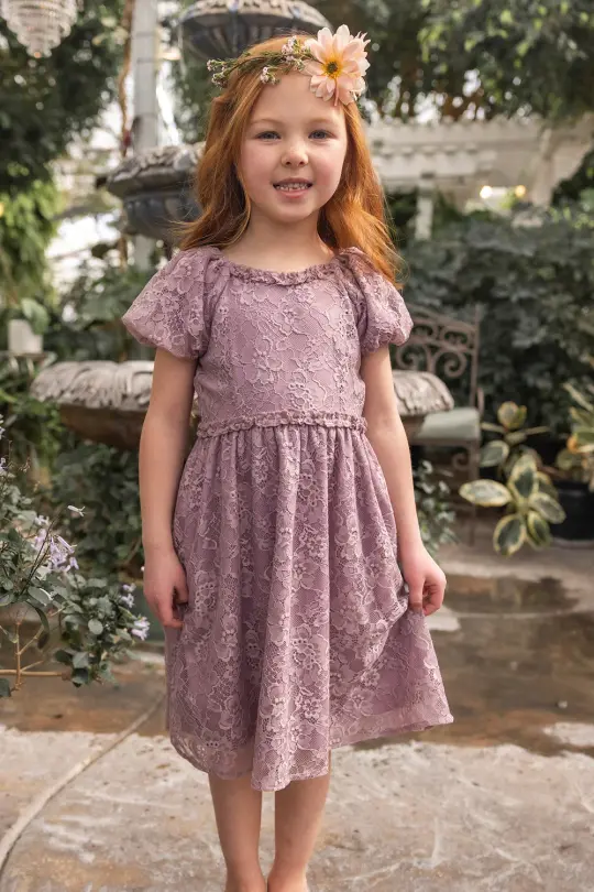Mini Kiara Dress in Hyssop Lace