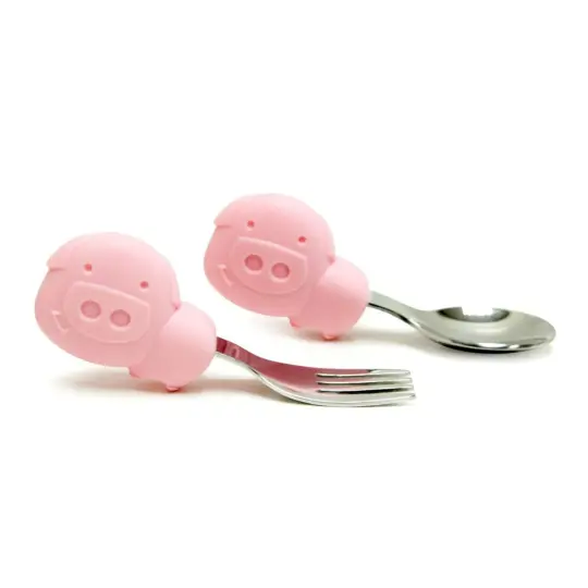 Palm Grasp Spoon & Fork Set - Pokey