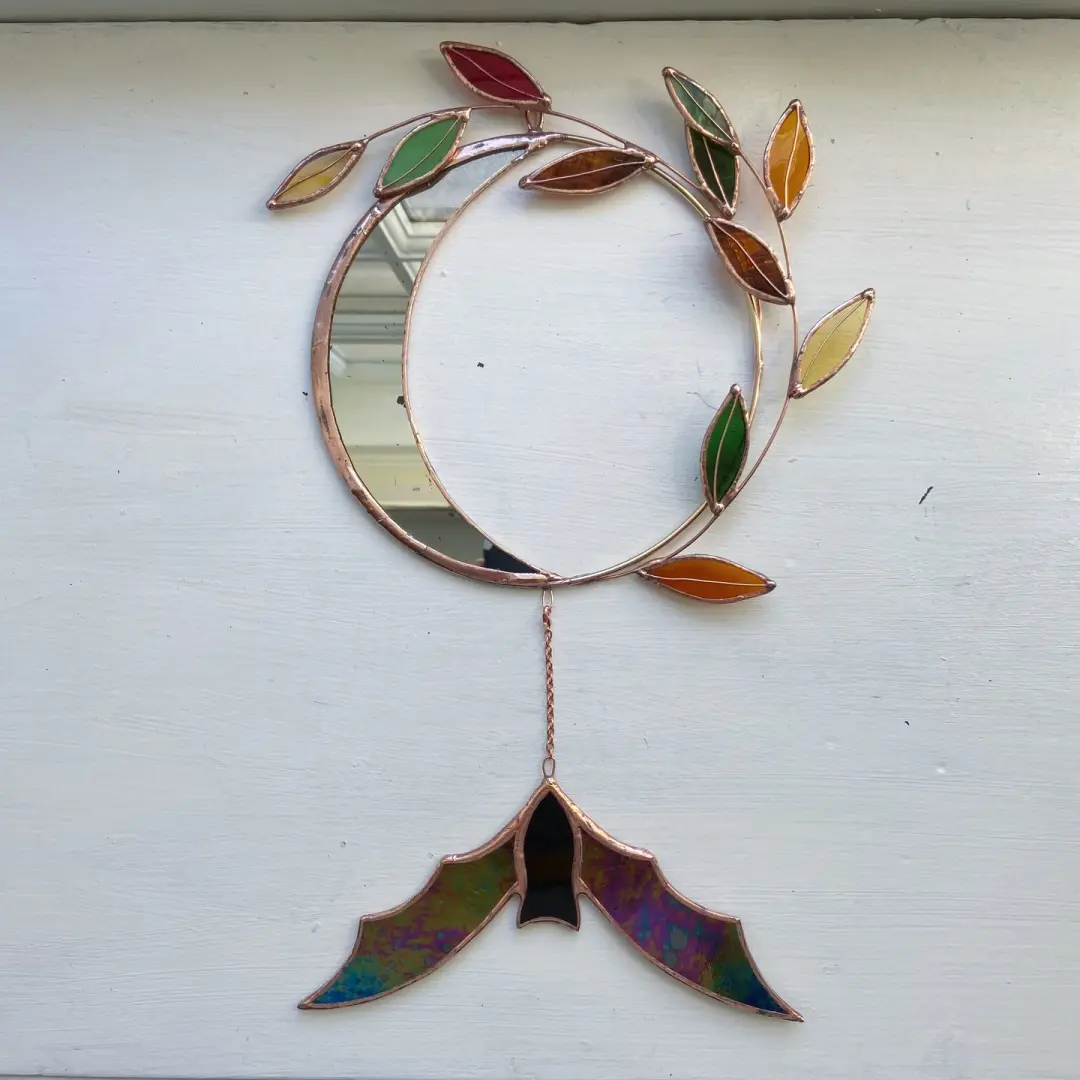 Bat and Autumn Leaves Wreath