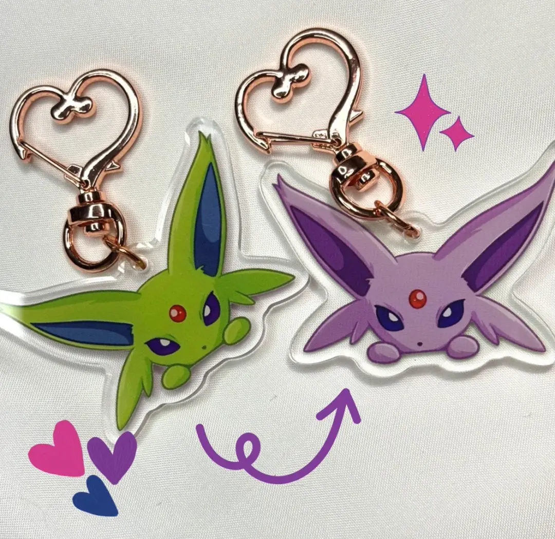 Vee Fanart Acrylic Keychain | Shiny Double-Sided Eeveelution Charm