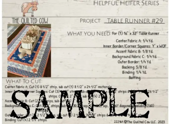 Helpful Heifer Table Runner #29