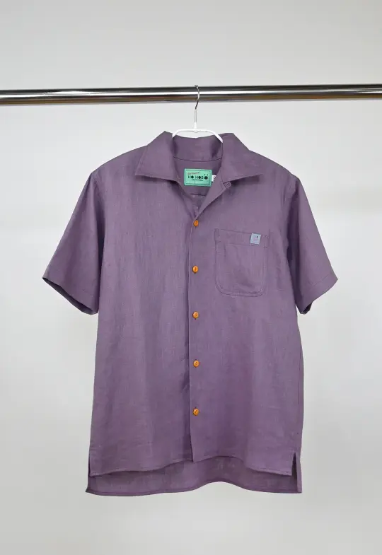 "Tutti-Frutti" Linen Shirt - Purple Grape
